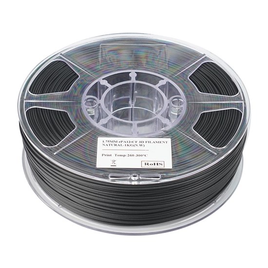 ESUN - PA12+CF filament, 1.75mm, Black, 1kg/roll - ESUN-PA12+CF175B1