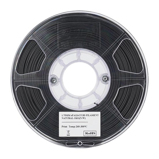 ESUN - PA12+CF filament, 1.75mm, Black, 1kg/roll - ESUN-PA12+CF175B1