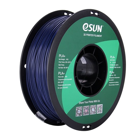 ESUN - PLA+ filament, 1.75mm, Dark Blue, 1kg/roll - eSun-PLA+P175DU1