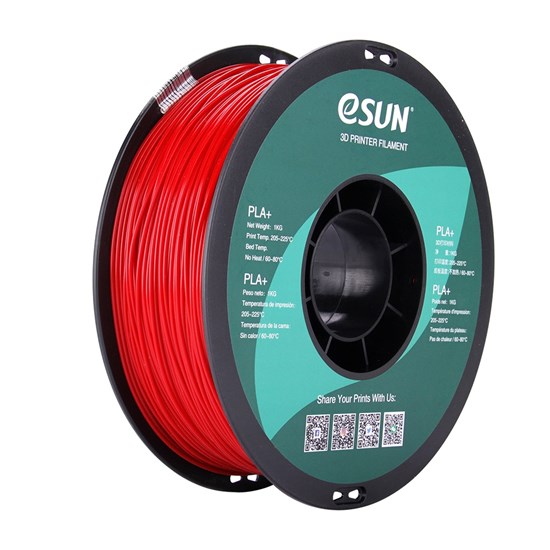 ESUN - PLA+ filament, 1.75mm, Fire Engine Red, 1kg/roll - eSun-PLA+P175FR1