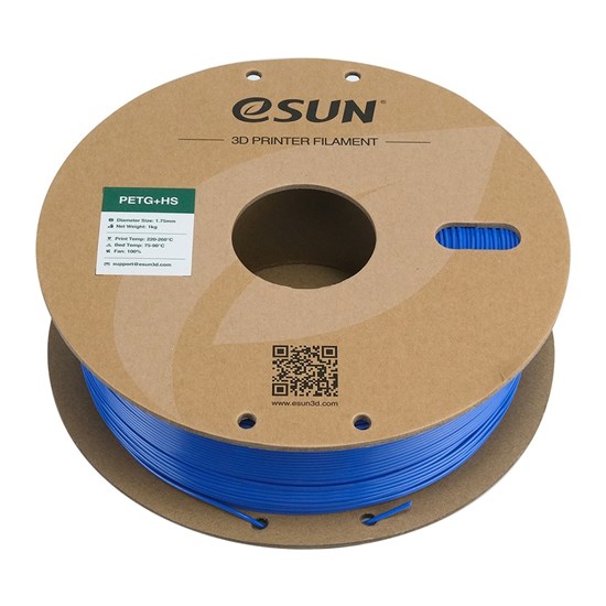 ESUN - ePETG+HS filament, 1.75mm, Solid Blue, 1kg/roll - ESUN-ePETG+HS175SU1