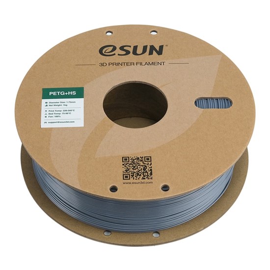 ESUN - ePETG+HS filament, 1.75mm, Solid Grey, 1kg/roll - ESUN-ePETG+HS175SH1