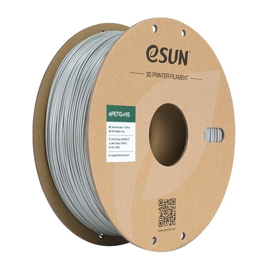 ESUN-ePETG+HS filament, 1.75mm, Solid Silver, 1kg/roll - eSun-ePETG+HS-P175SS1