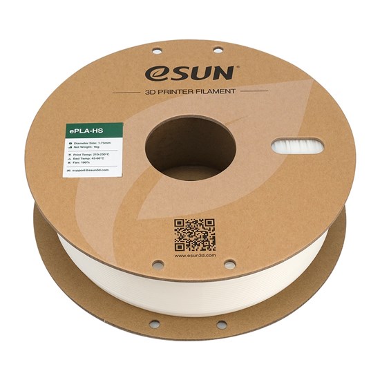 ESUN-ePLA+HS filament, 1.75mm, White, 1kg/roll - eSun-ePLA+HS-P175W1