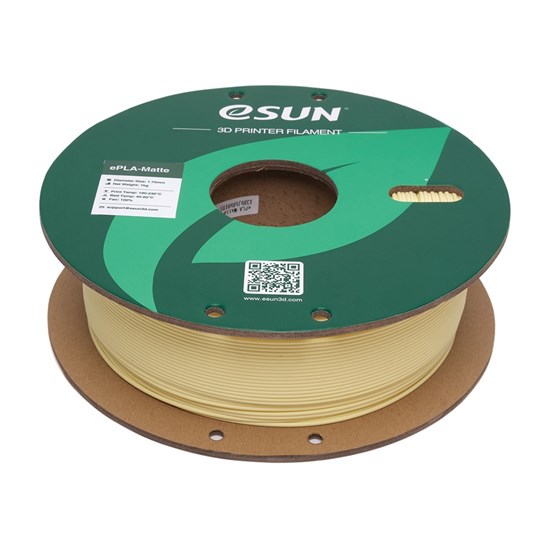 ESUN-ePLA-Matte filament, 1.75mm, Almond Yellow, 1kg/roll - eSun-ePLA-Matte-P175AY1