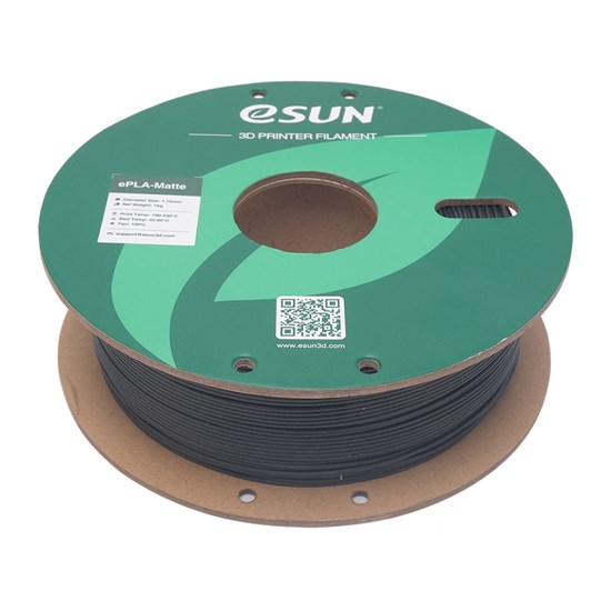 ESUN-ePLA-Matte filament, 1.75mm, Deep Black, 1kg/roll - eSun-ePLA-Matte-P175DB1