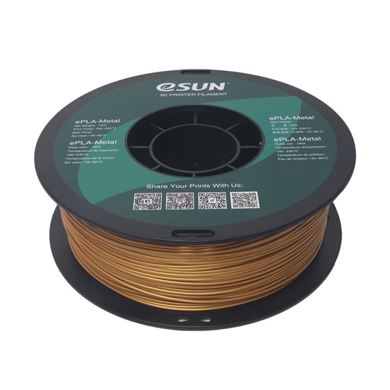 ESUN-ePLA-Metal filament, 1.75mm, Gold, 1kg/roll - eSun-ePLA-Metal-P175J1