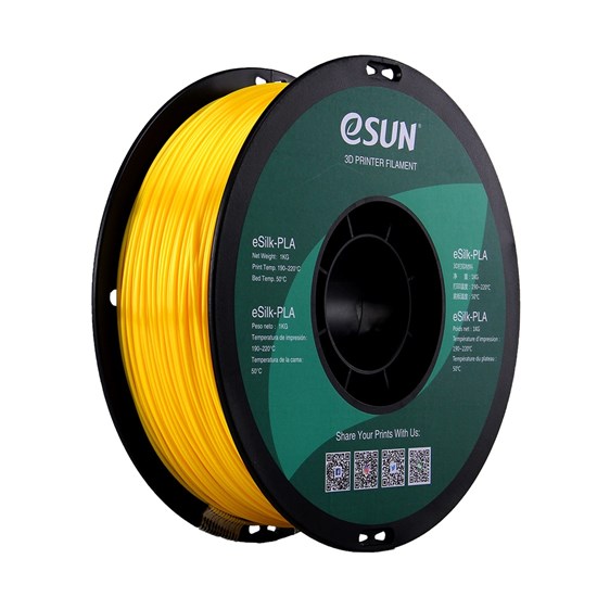 ESUN - eSilk-PLA filament, 1.75mm, Yellow, 1kg/roll - eSun-ePLA-Silk-P175Y1