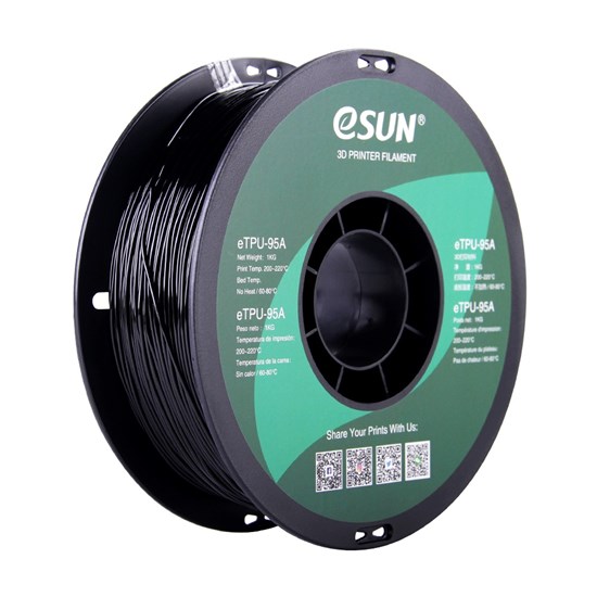 ESUN - eTPU-95A filament, 1.75mm, Black, 1kg/roll - ESUN-eTPU-95A175B1