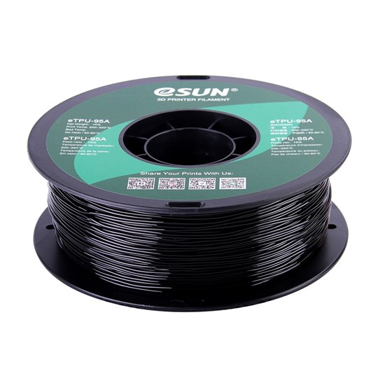 ESUN - eTPU-95A filament, 1.75mm, Black, 1kg/roll - ESUN-eTPU-95A175B1