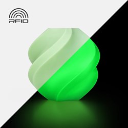 Bambu Lab - PLA Glow Green with Bambu Reusable Spool - 1KG 3D Printing,Luminous Filament,PLA,Glow in the Dark,Bambu Lab,Reusable Spool