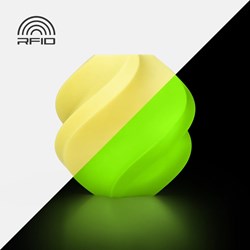 Bambu Lab - PLA Glow Yellow with Bambu Reusable Spool - 1KG 3D Printing,PLA Filament,Glow in the Dark,Bambu Lab,Recyclable Materials,Creativity